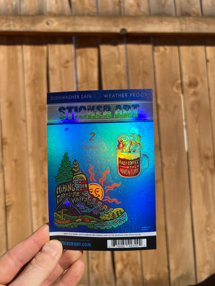 2 Holographic Boot & Cup Stickers