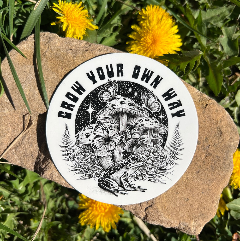 Grow Your Way Mushroom Sticker