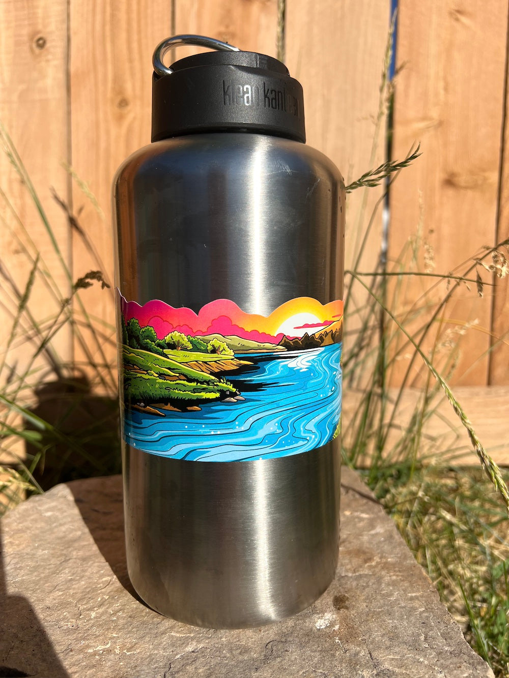 River Sunset Sticker Wrap