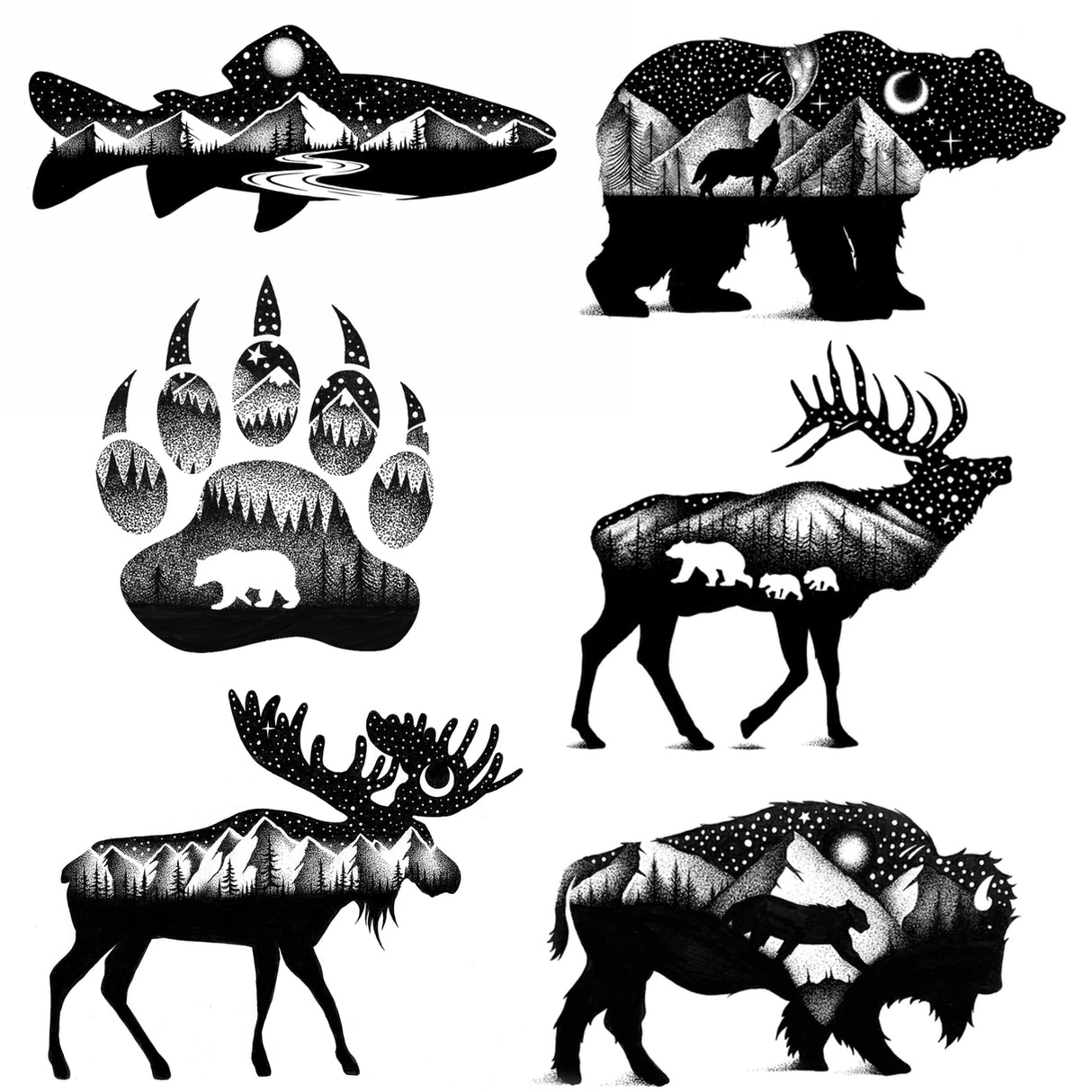 6 Temporary Animal tattoos