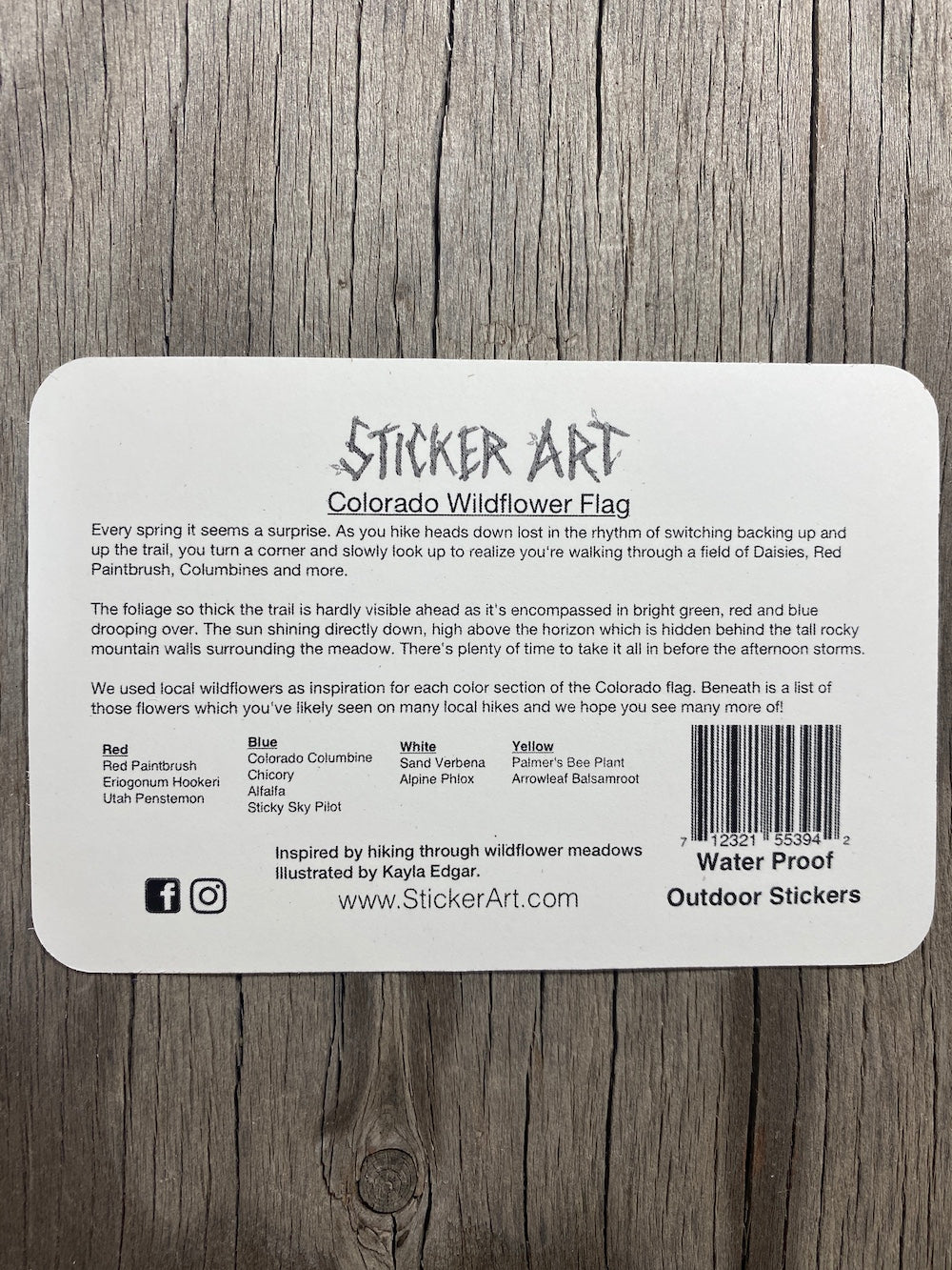 Colorado Wildflower Flag Sticker