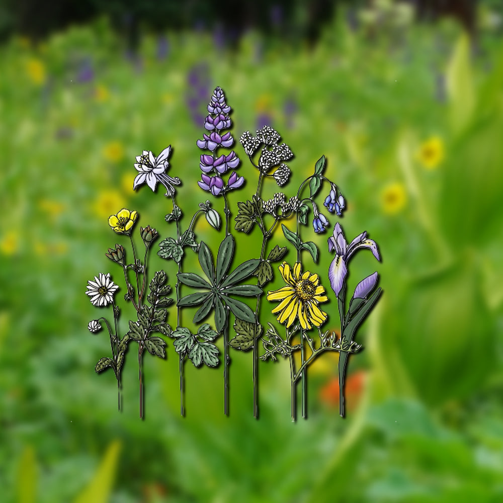 6 temporary flower tattoos