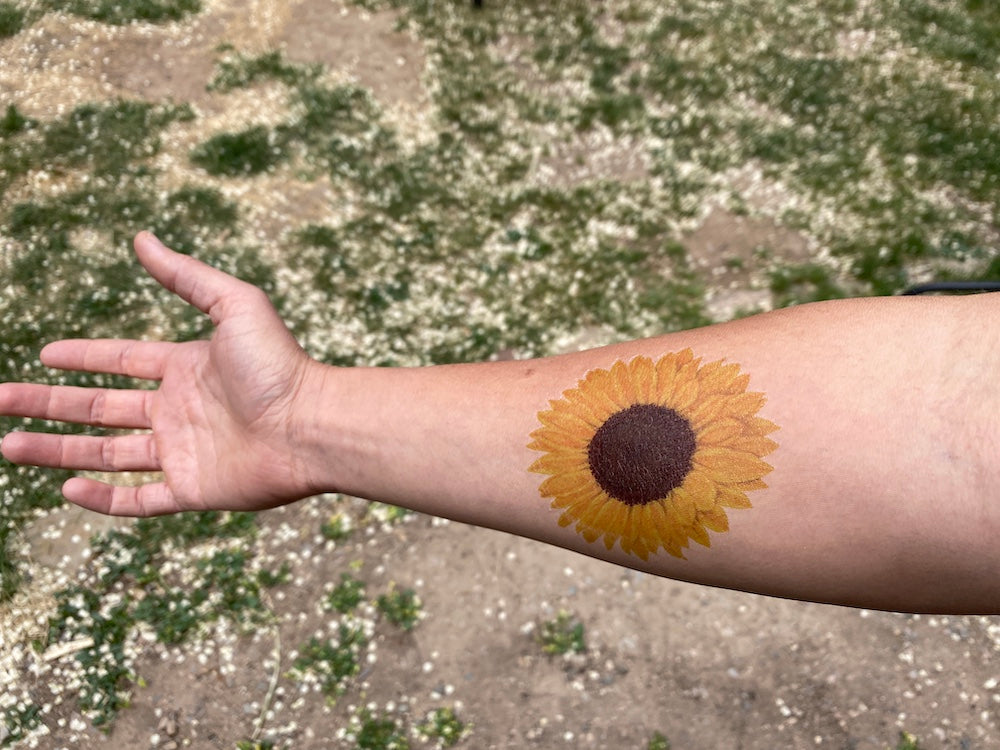 6 temporary flower tattoos