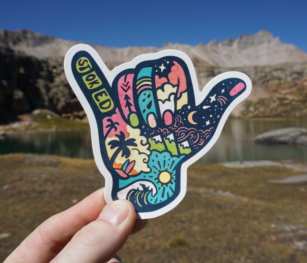 shaka hands sticker