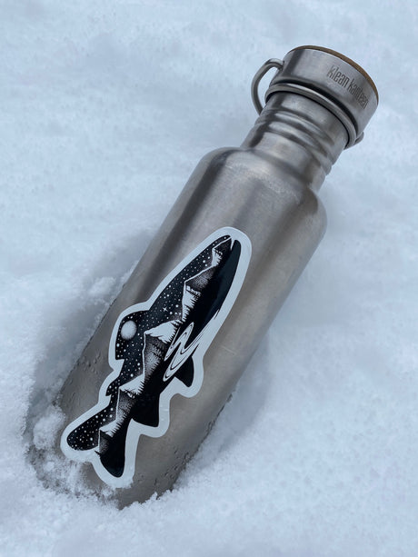 trout sticker water bottle