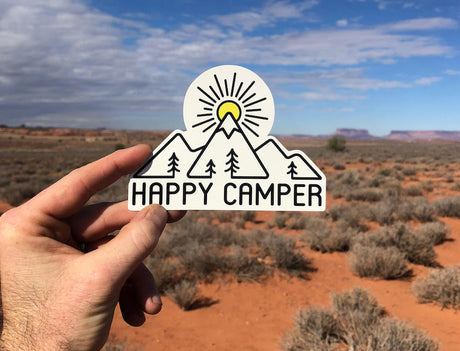 happy camper camping sticker