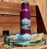 Colorado 14ers mountain wrap sticker applied around a water bottle
