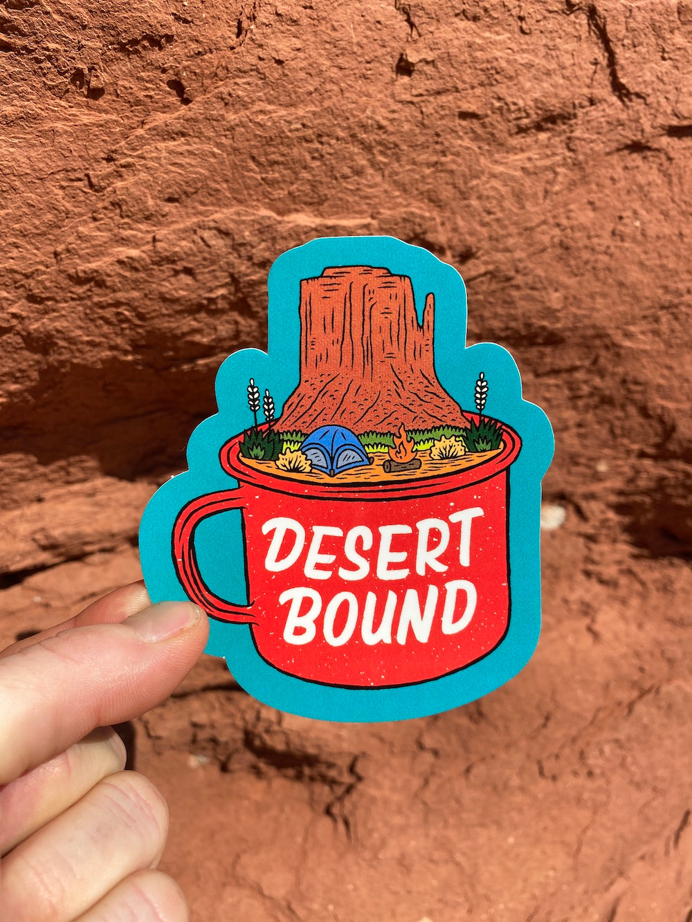 DESERT BOUND BUMPER STICKER cactus