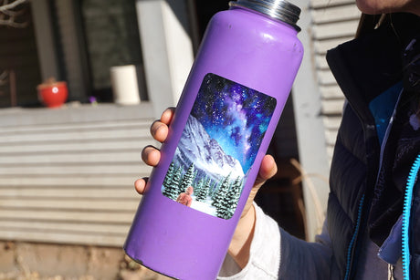 milky way mountain sticker