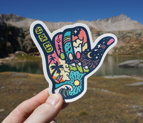 shaka hands sticker
